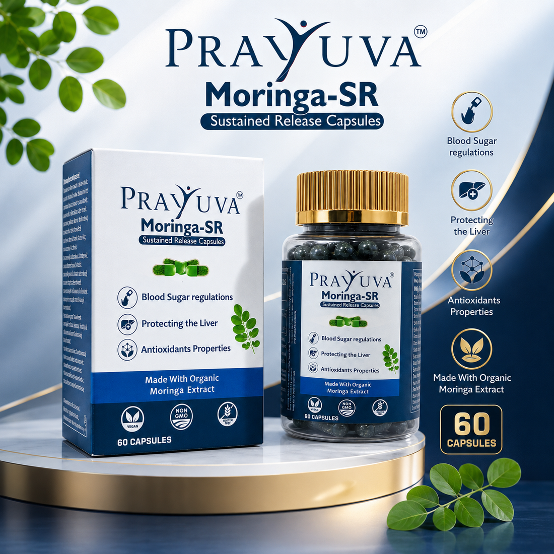 Prayuva Moringa-SR Sustained Release Capsules – 60 Capsules
