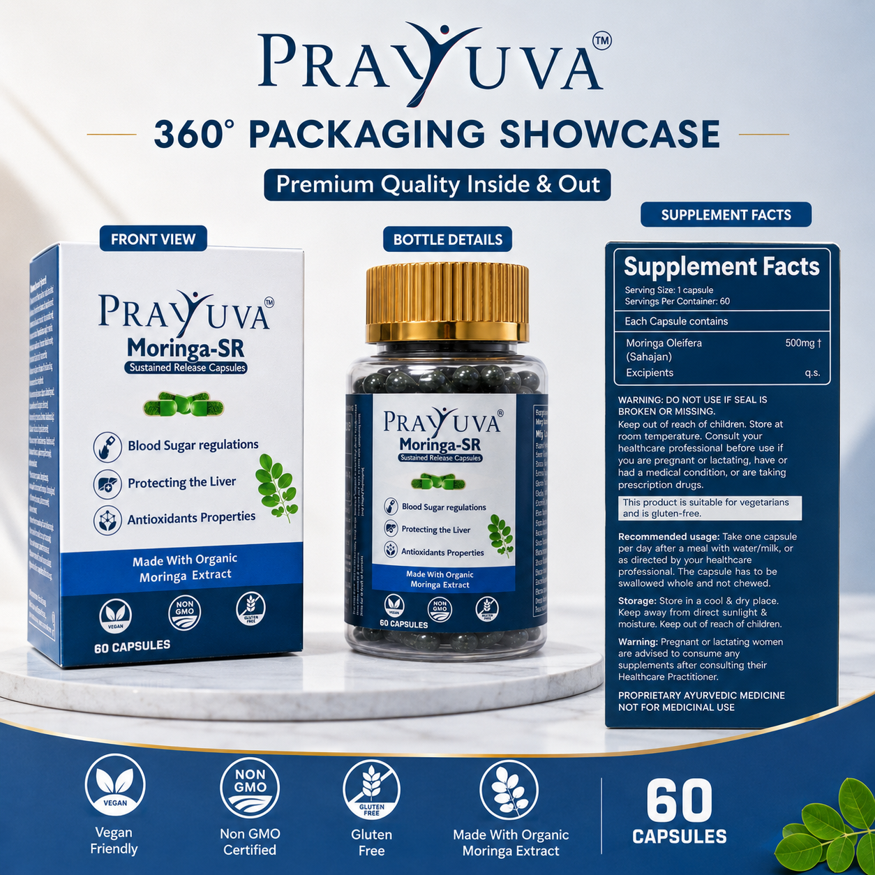 Prayuva Moringa-SR Sustained Release Capsules – 60 Capsules