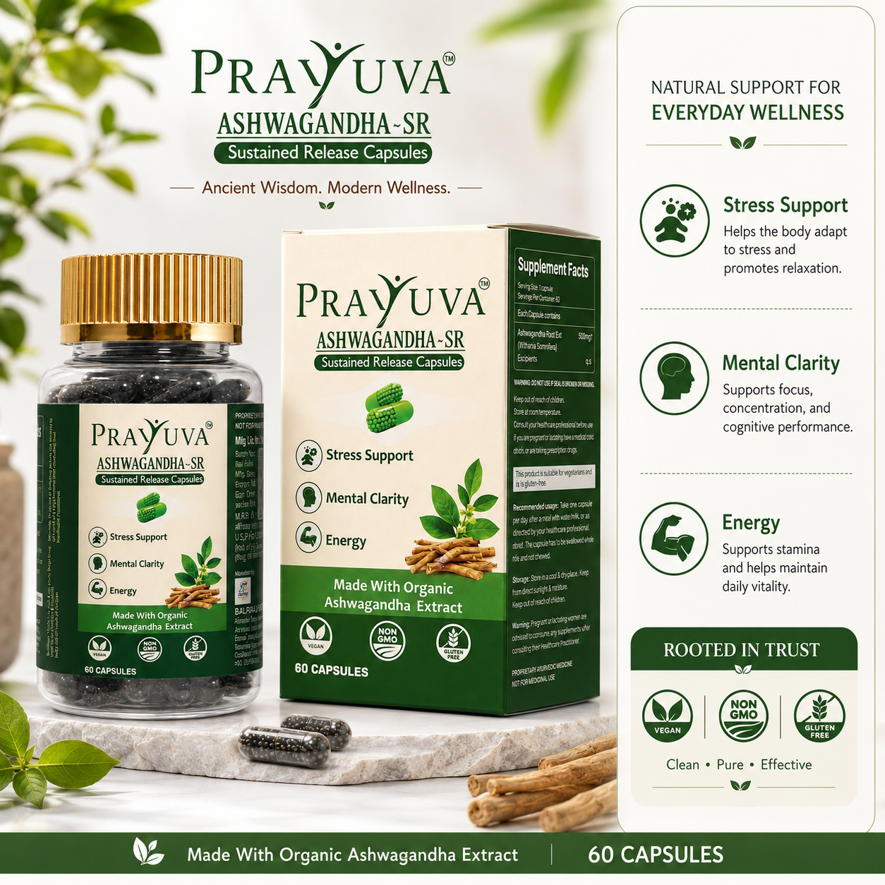 Prayuva Ashwagandha-SR Sustained Release Capsules