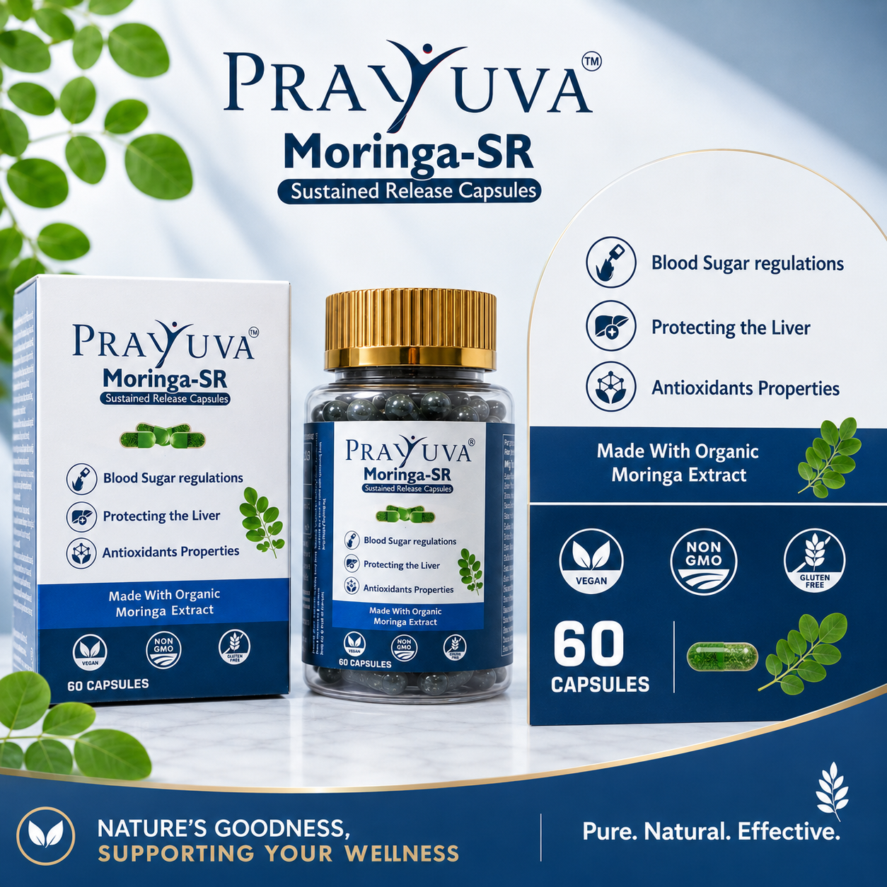 Prayuva Moringa-SR Sustained Release Capsules – 60 Capsules