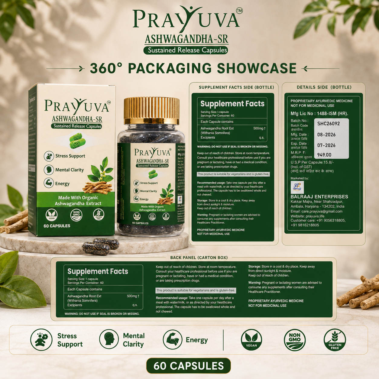 Prayuva Ashwagandha-SR Sustained Release Capsules