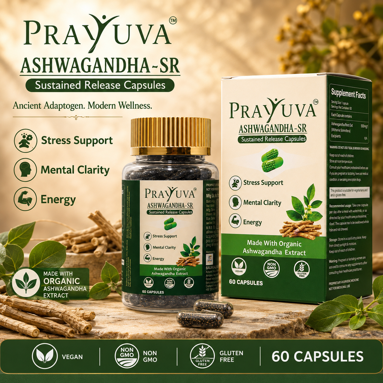 Prayuva Ashwagandha-SR Sustained Release Capsules